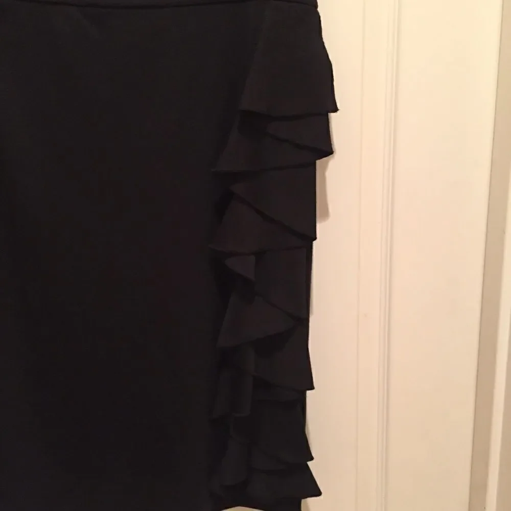 Carole Little Black Skirt with Ruffle Size 14
